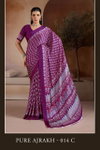 Pure Ajrakh 014 By Rajtex A To F Modal Satin Ajrakh Printed Fancy Saree Suppliers In India